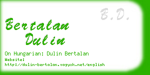 bertalan dulin business card